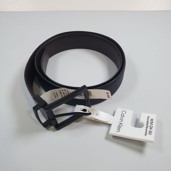 Calvin Klein Reversible Synthetic Leather Belt Men Size Medium NWT - Picture 1 of 8